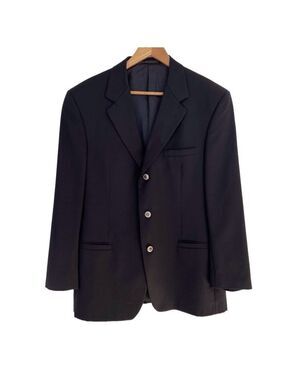 Versace Classic V2 blazer suit jacket black 3 button front closure 100% wool 52R